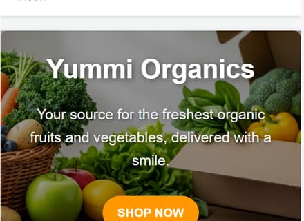 Yummi Organics website built by SiteHub