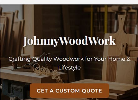 Johnny Woodwork website built by SiteHub